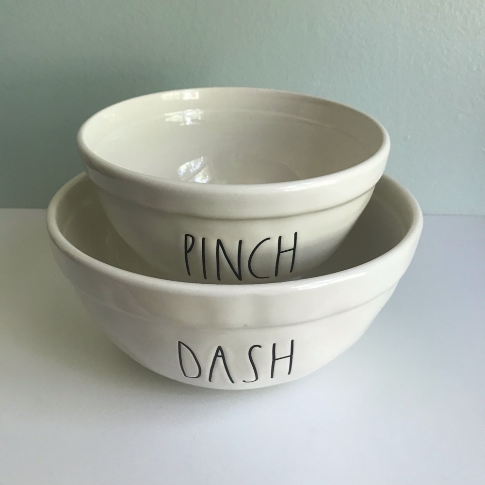 Rae Dunn Large Letter PINCH & DASH Mixing Bowls